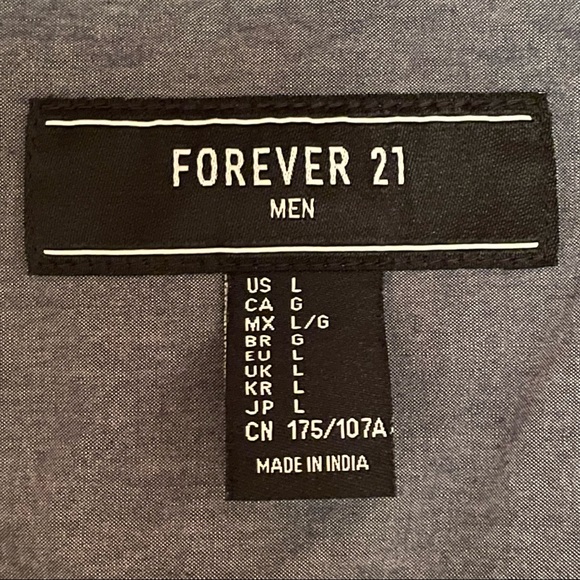 Forever 21 casual button- up shirt mens size L - Picture 7 of 13